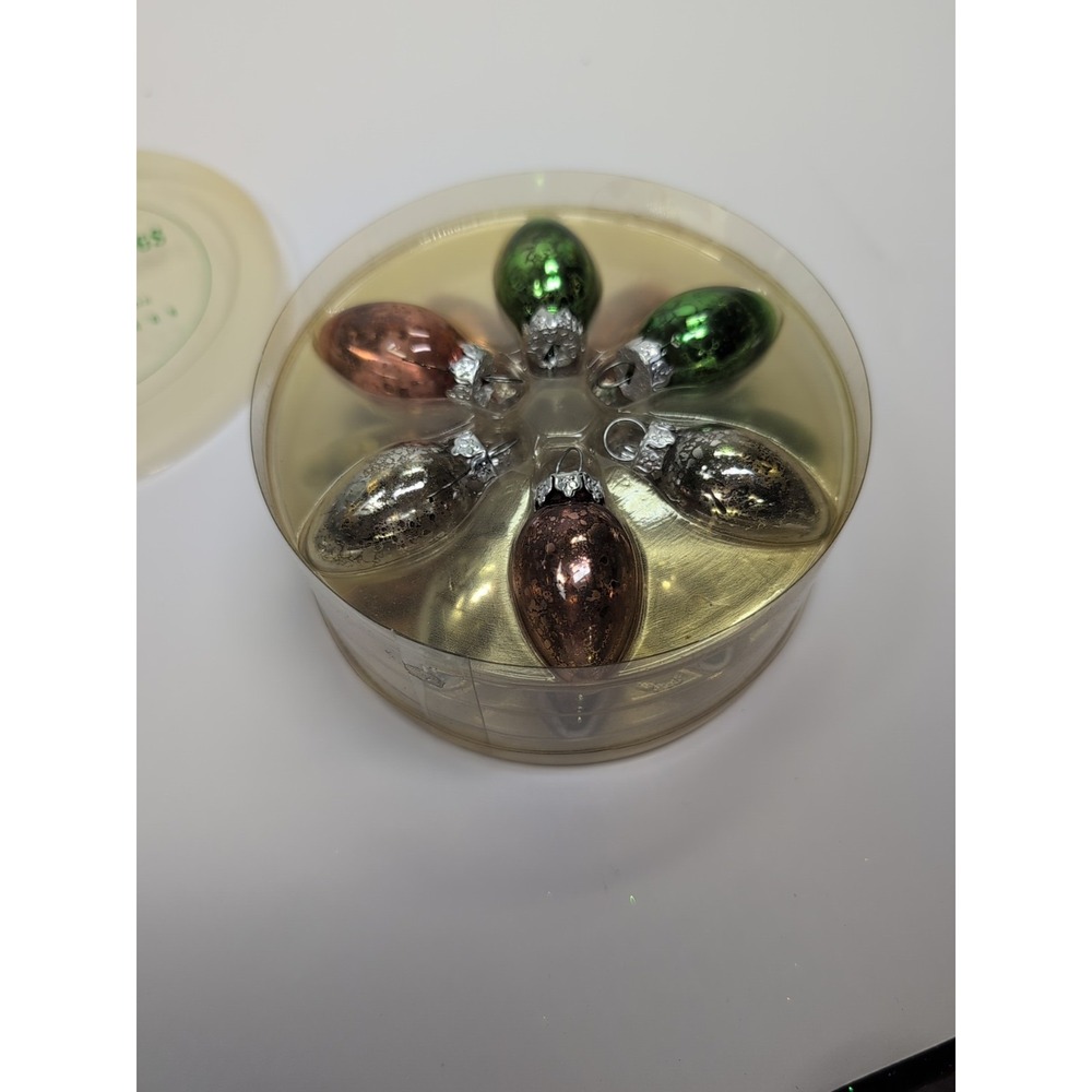 Pottery Barn Set of 18 Pastel Mercury Blown GLASS Ornaments New Vintage